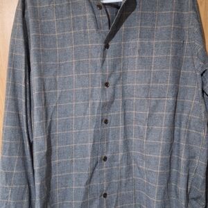 Orvis Blue and Brown Plaid Casual Button-Down Shirt
